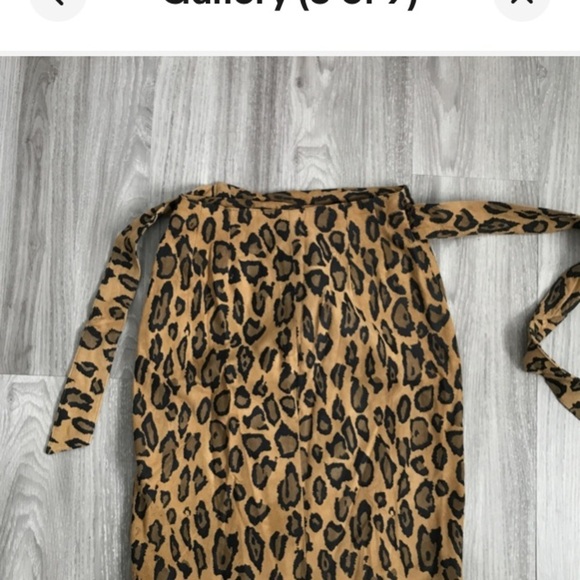 Vakko Brown Cheetah Animal Print Leather Pencil High Rise Skirt size 8 Vintage - Picture 12 of 12